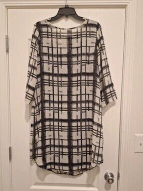 Danilo Boutique Black and White Abstract Plaid Dress Size 14